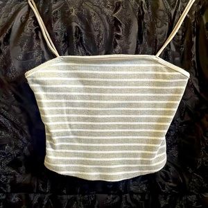 white and gray soft tang top